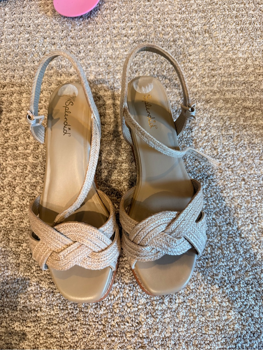 Splendid Tan Braided Slingback Wedge Sandals nbw